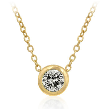 Solitaire Bezel Cubic Zirconia Golden