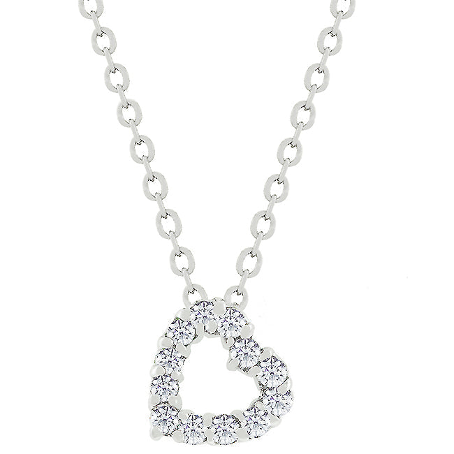 Cubic Zirconia Heart Silhouette