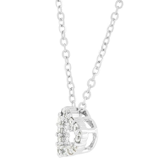 Cubic Zirconia Heart Silhouette