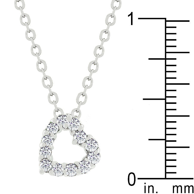 Cubic Zirconia Heart Silhouette