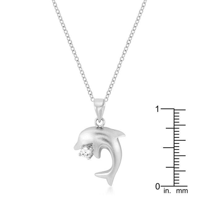 Matte Rhodium Dolphin