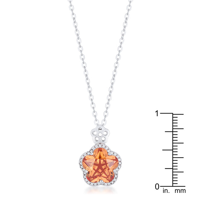 Beautiful Floral Cut Champagne CZ