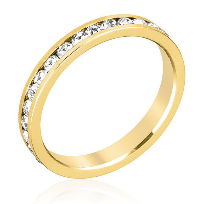 Stylish Stackables Crystal Gold Ring