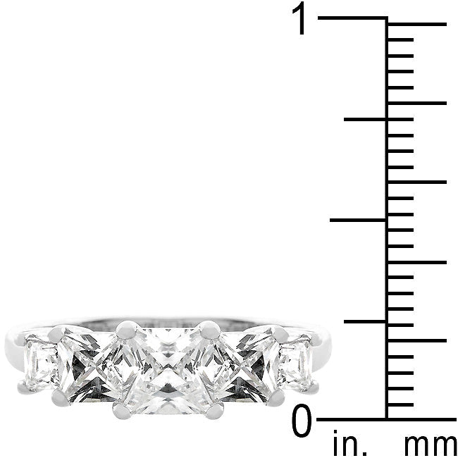 5-Stone Anniversary Rhodium Plated