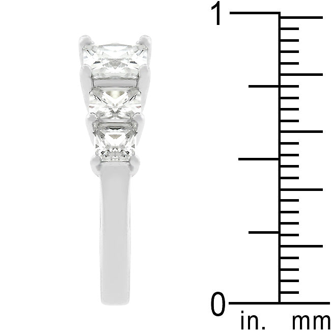 5-Stone Anniversary Rhodium Plated