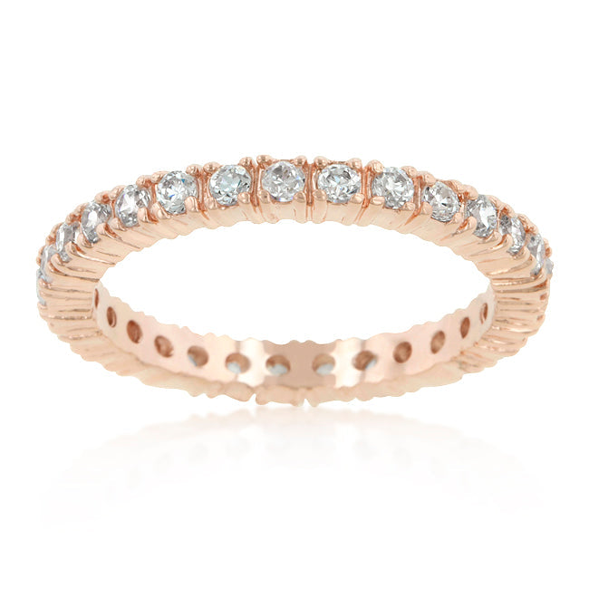 Rose Gold Finish Cubic Zirconia