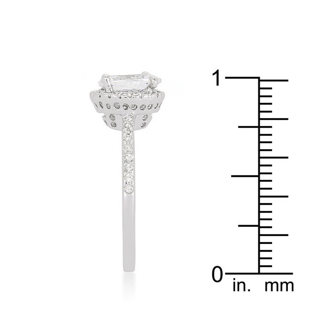 Oval-Cut Floating Halo Cubic