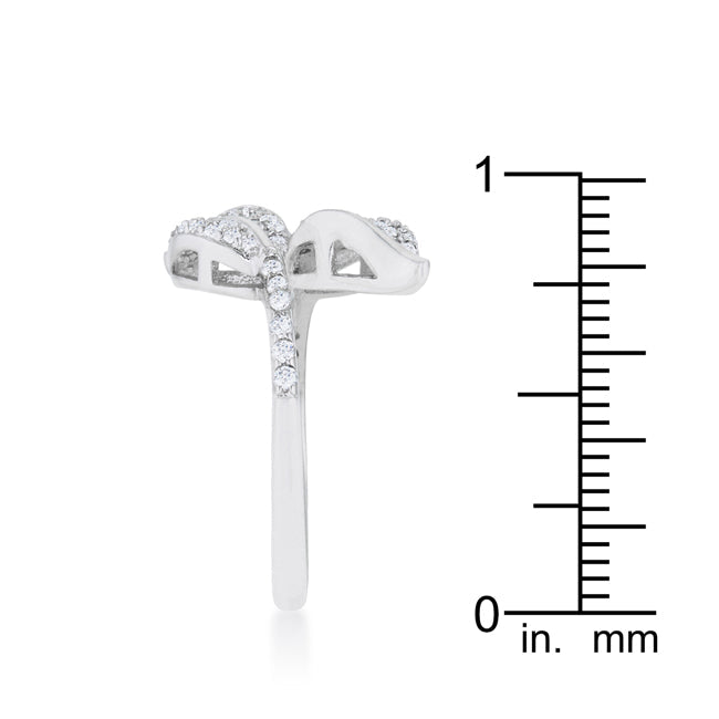 Liana 0.1ct Rhodium Leaf Wrap