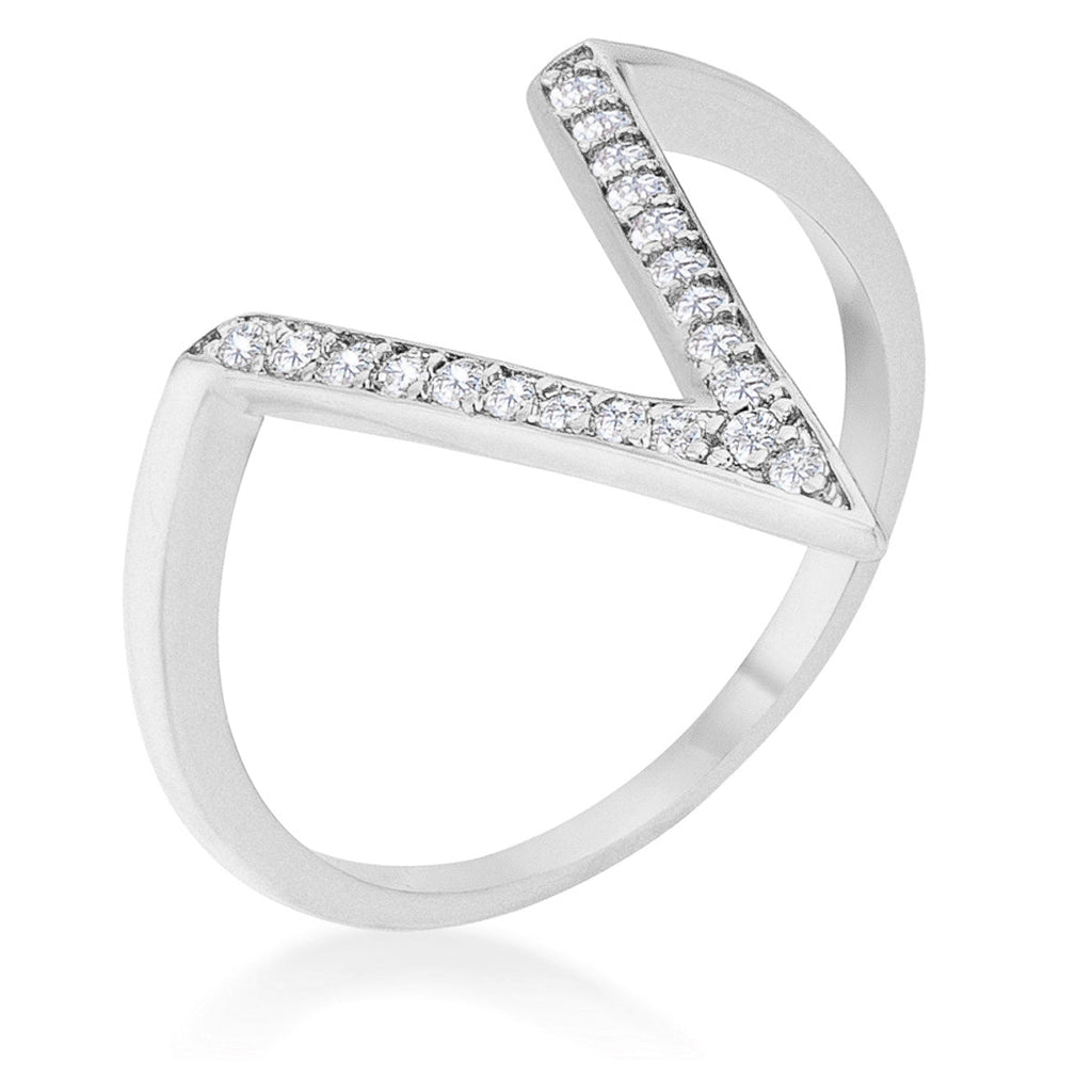 Michelle 0.2ct Rhodium Delicate V-Shape