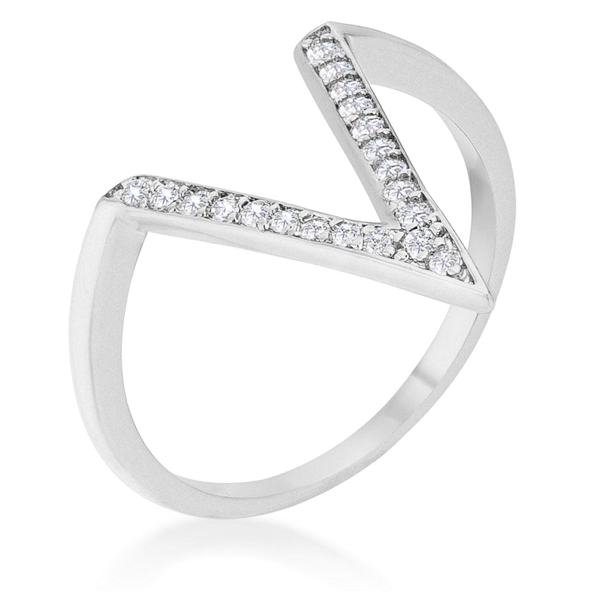 Michelle 0.2ct Rhodium Delicate V-Shape