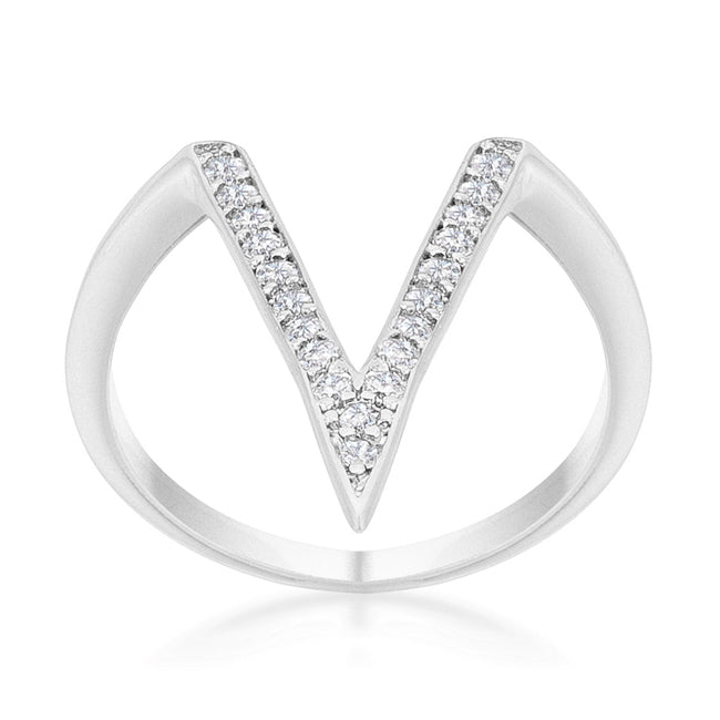 Michelle 0.2ct Rhodium Delicate V-Shape