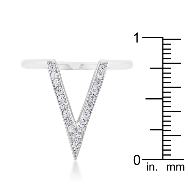 Michelle 0.2ct Rhodium Delicate V-Shape