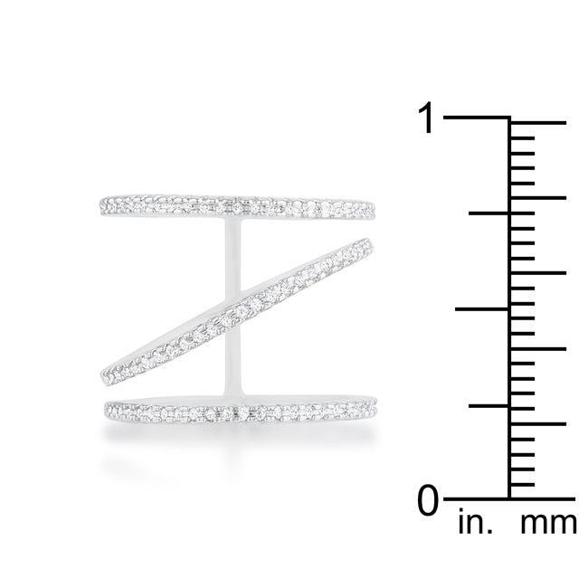 Shauna 0.4ct Rhodium Wide Contemporary