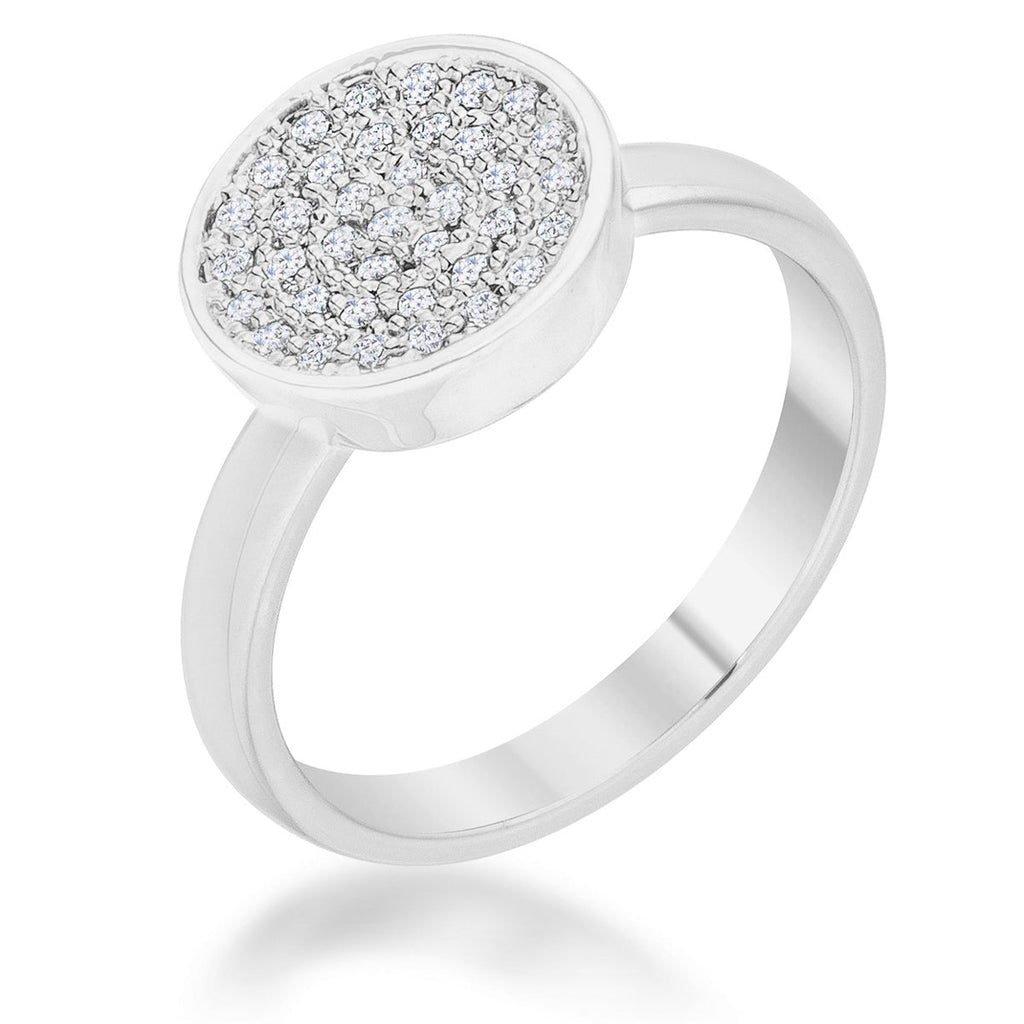 Krystal 0.2ct Rhodium Pave Circle
