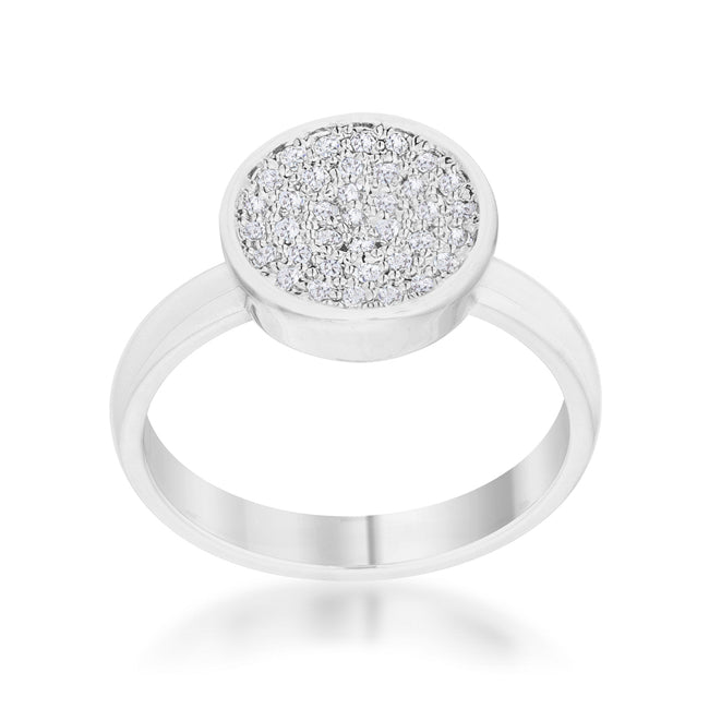 Krystal 0.2ct Rhodium Pave Circle