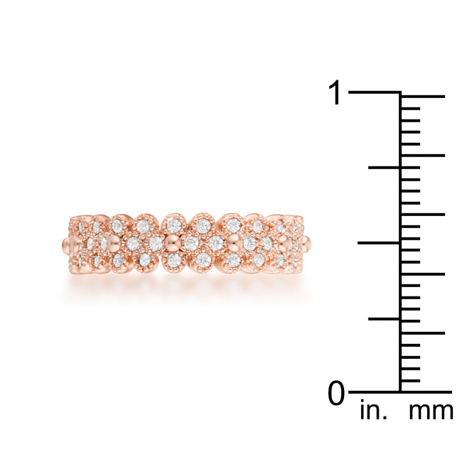 Clara 1ct Rose Gold Textured Bezel