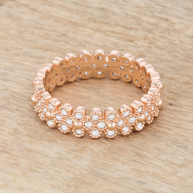 Clara 1ct Rose Gold Textured Bezel