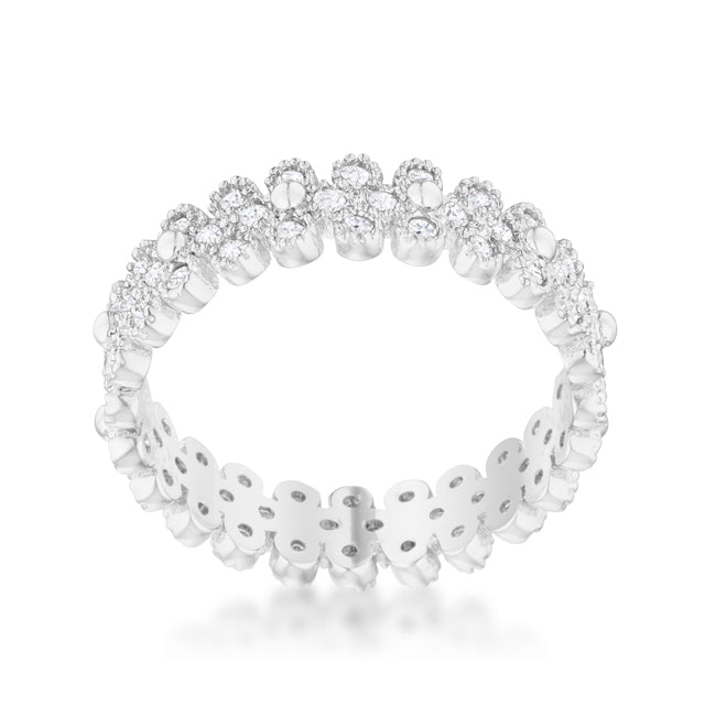 Clara 1ct Rhodium Textured Bezel