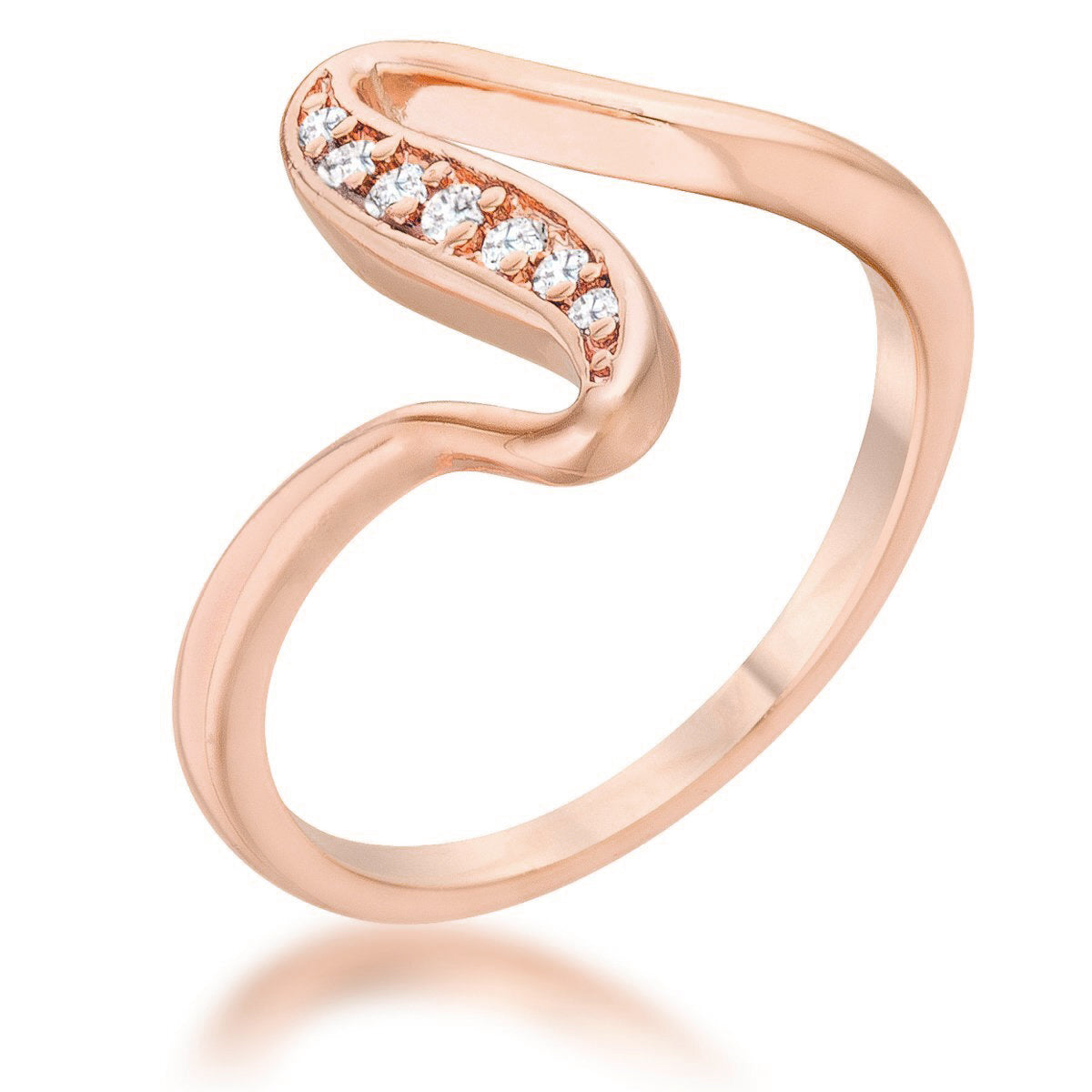 Sheryl 0.07ct 14k Rose Gold Simple Wave