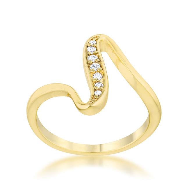 Sheryl 0.07ct 14k Gold Simple Wave