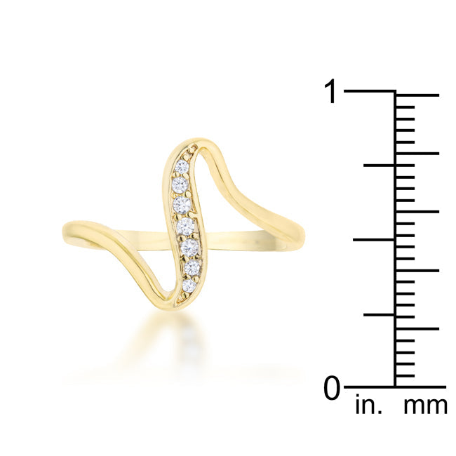 Sheryl 0.07ct 14k Gold Simple Wave