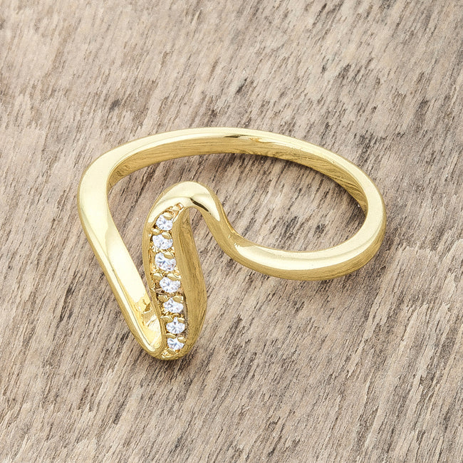 Sheryl 0.07ct 14k Gold Simple Wave