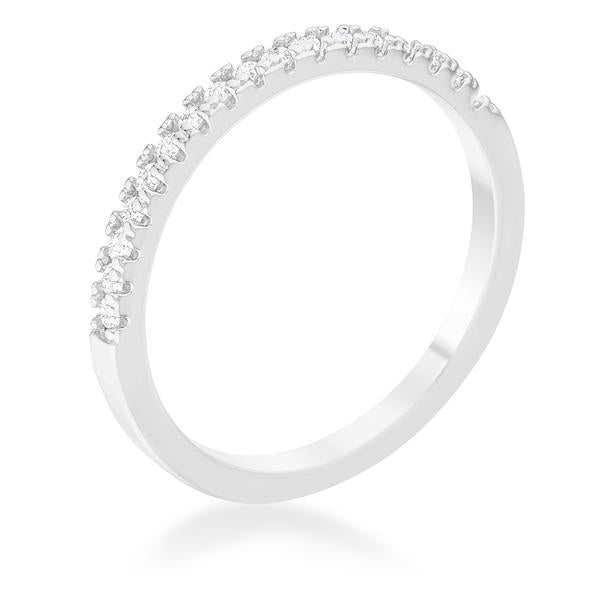 0.11ct Rhodium Plated Cubic Zirconia