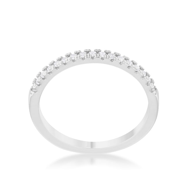 0.11ct Rhodium Plated Cubic Zirconia