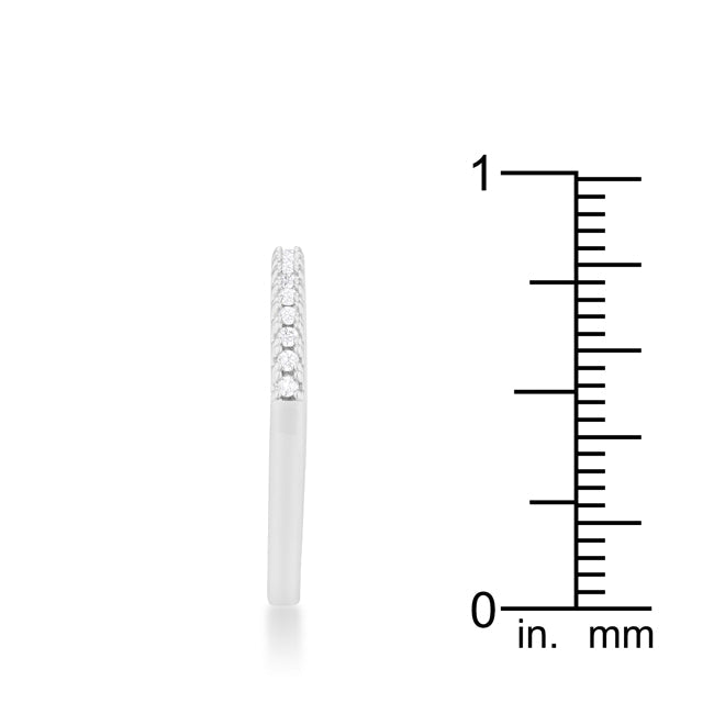 0.11ct Rhodium Plated Cubic Zirconia