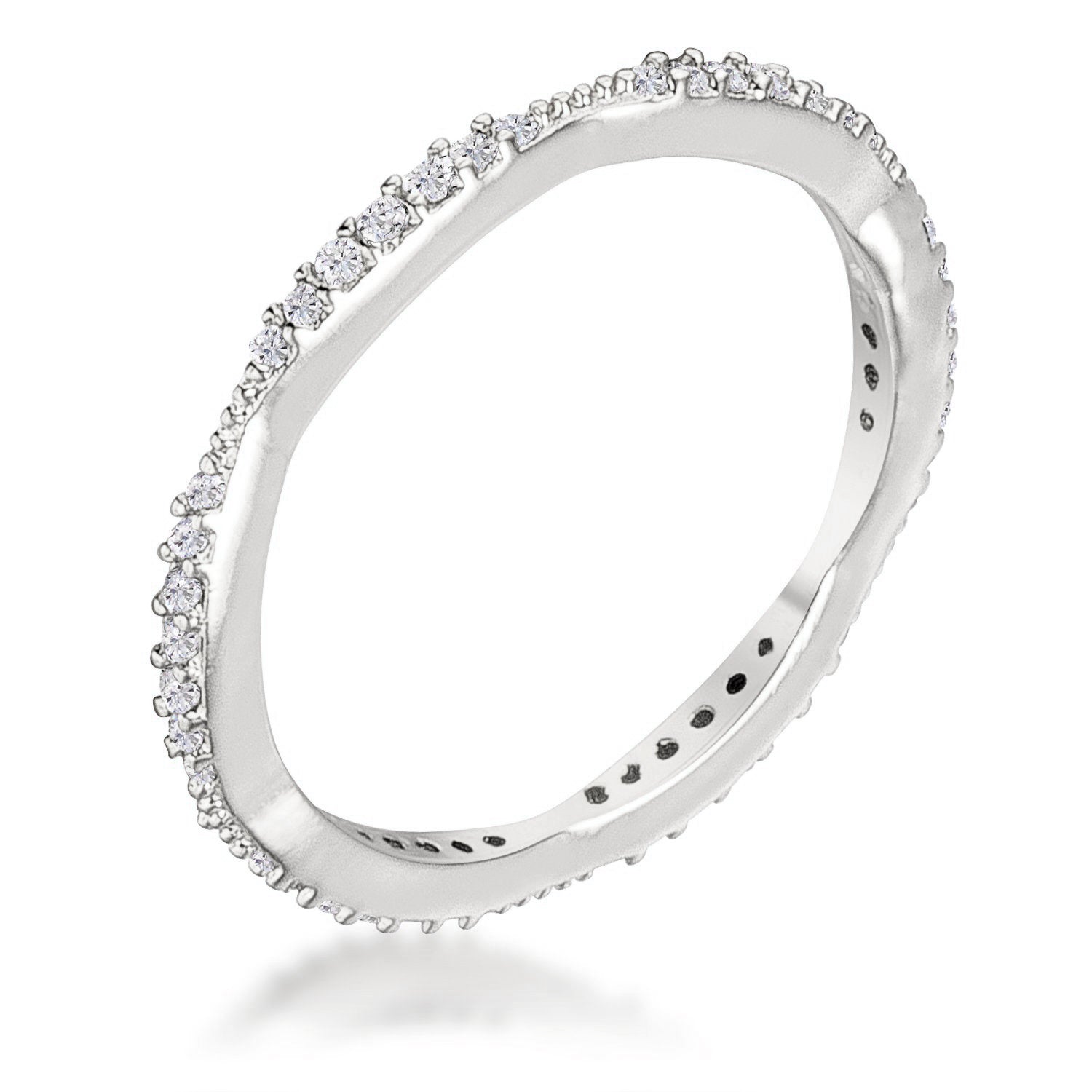 42Ct Dainty 18k Rhodium Plated Micro Pave