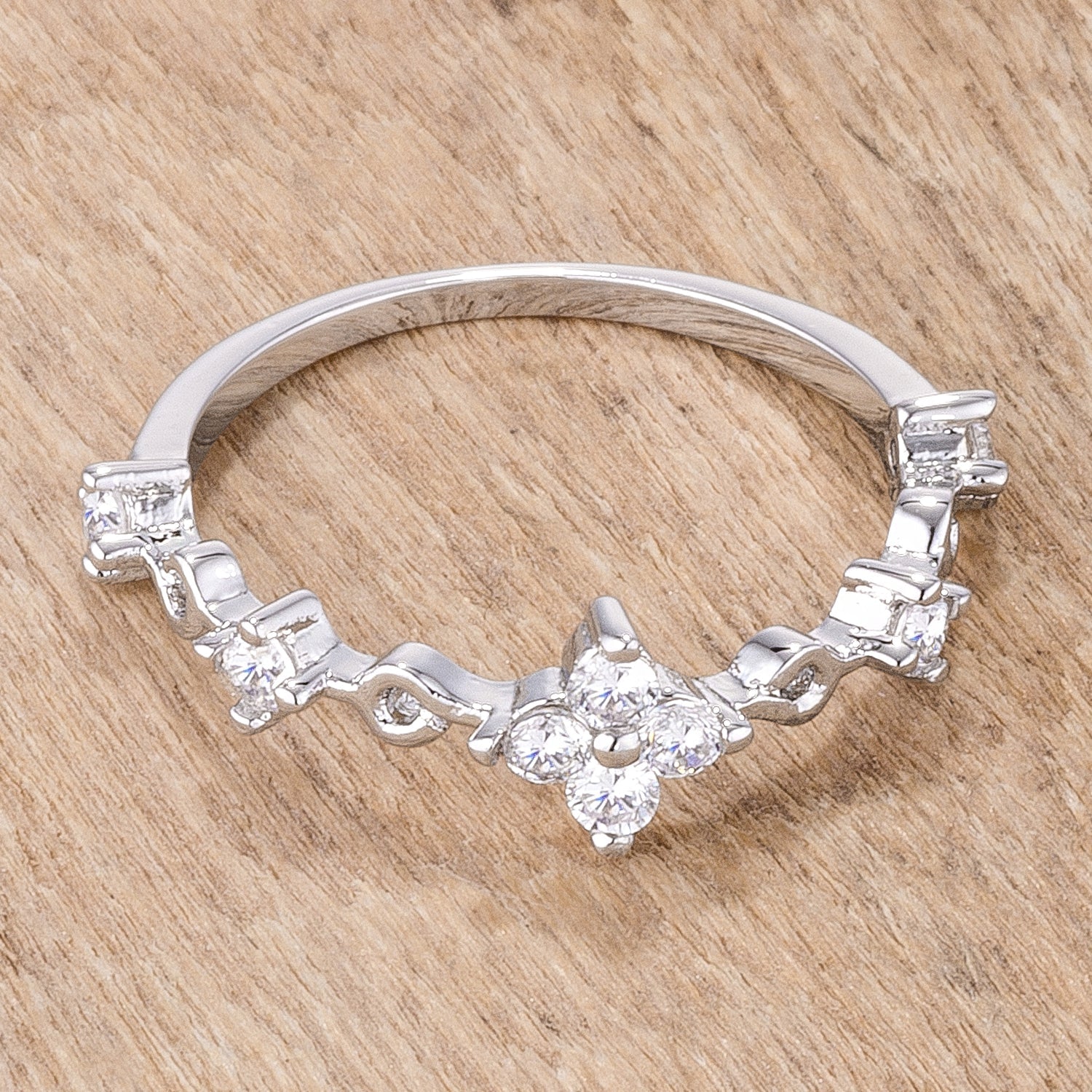 24Ct Rhodium Plated Mini Floral
